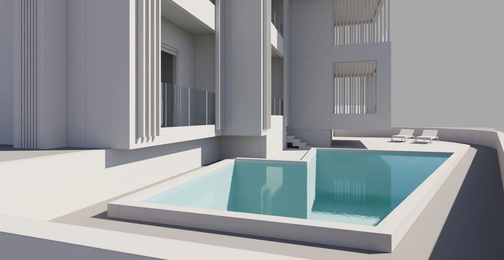 The shared swimming pool at One Bain Boeuf, set within the garden